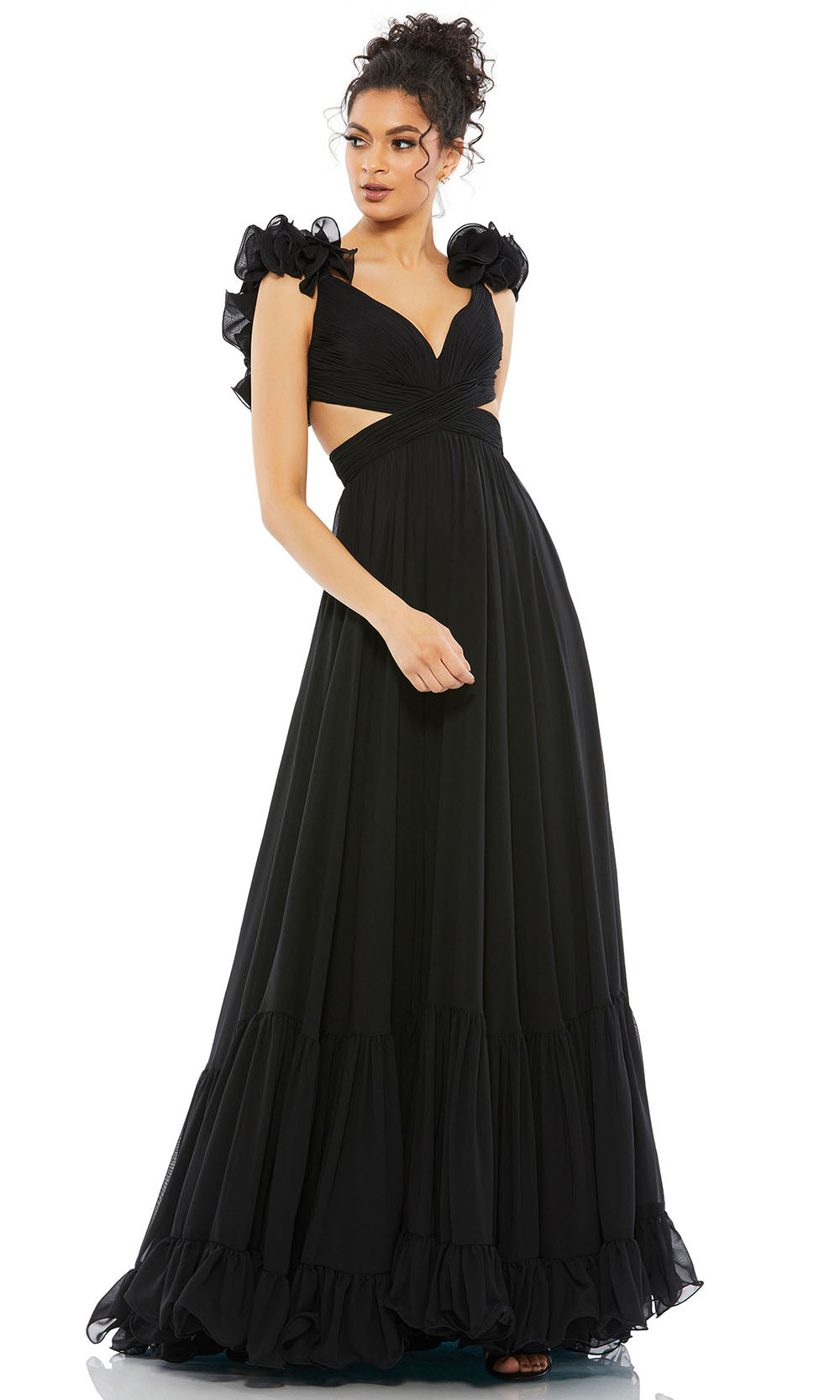 Ieena Duggal - 67911I Ruffled Dress Evening Dress