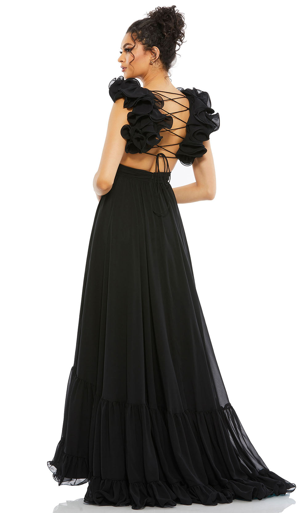 Ieena Duggal - 67911I Ruffled Dress Evening Dress