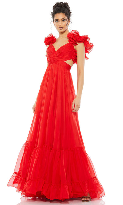 Ieena Duggal - 67911I Ruffled Dress Evening Dress