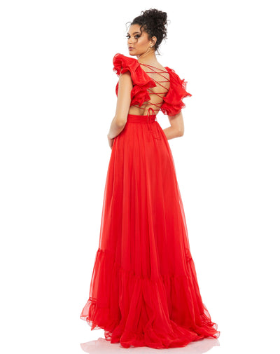 Ieena Duggal - 67911I Ruffled Dress Evening Dress