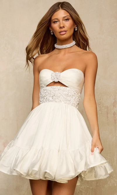 Sherri Hill 57382 - Ruffle Hem Strapless Sweetheart Dress Homecoming Dresses