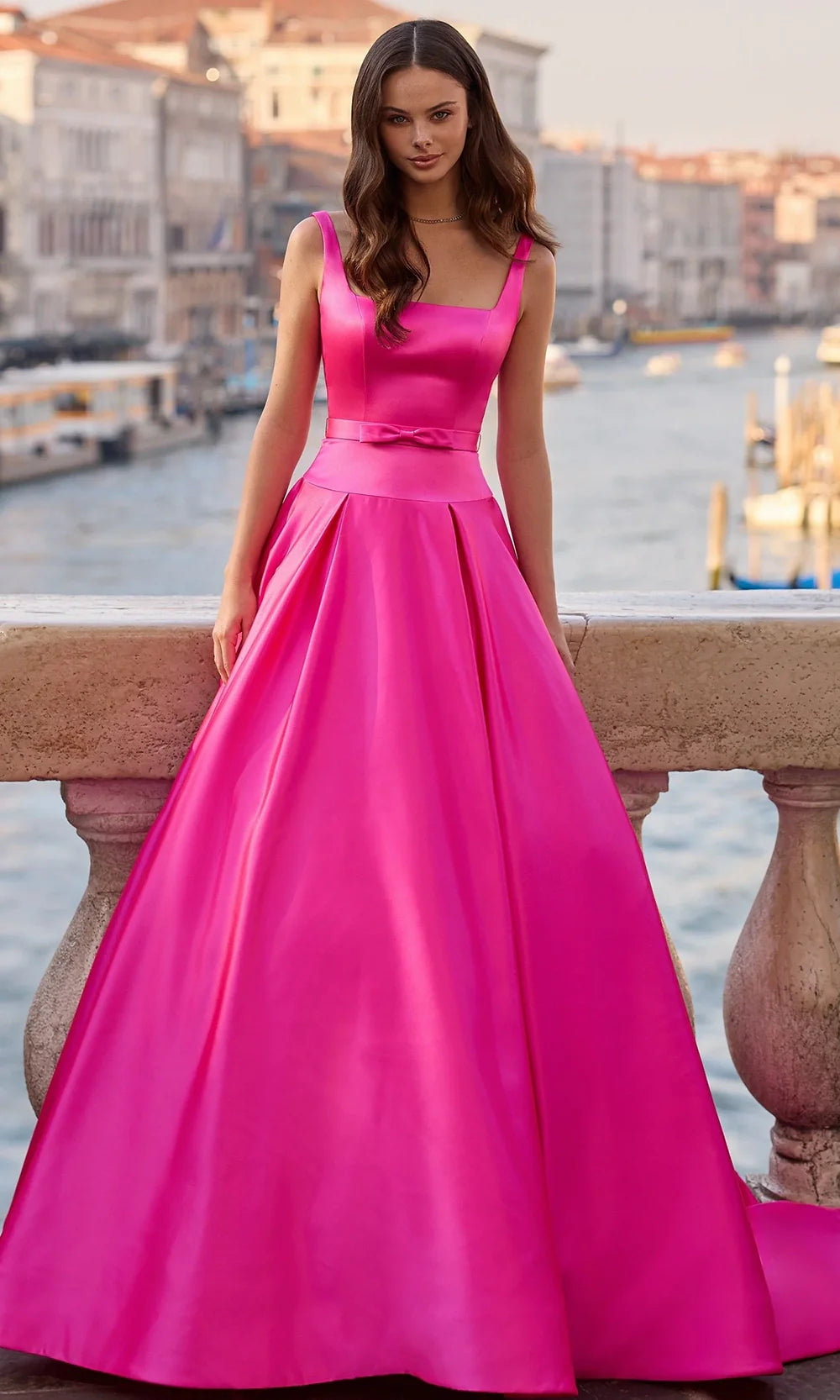 Sherri Hill 57480 - Box Pleated Skirt Sleeveless Satin Gown Prom Dresses
