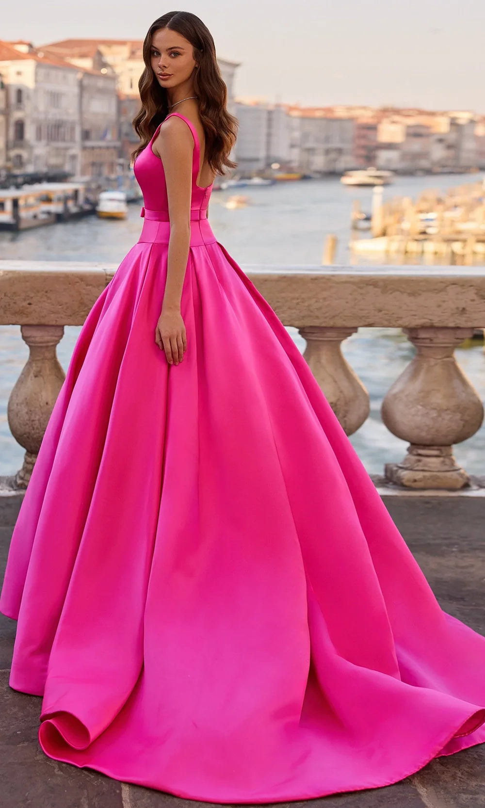 Sherri Hill 57480 - Box Pleated Skirt Sleeveless Satin Gown Prom Dresses