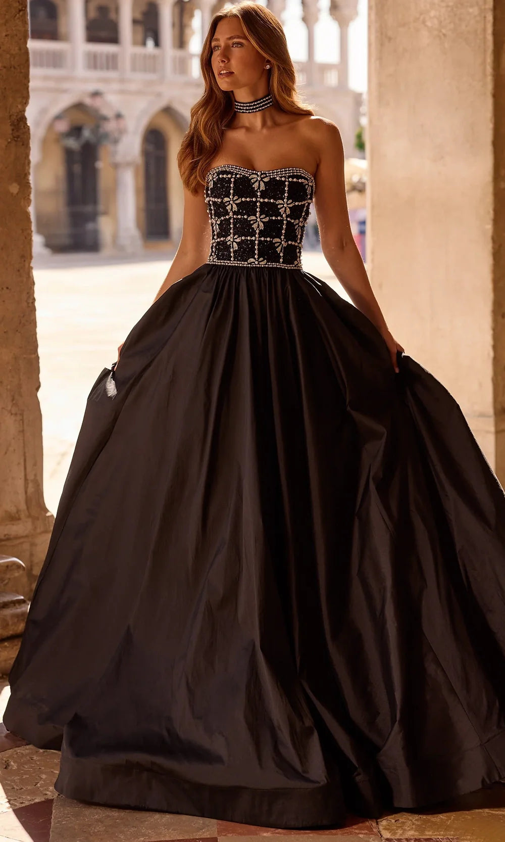 Sherri Hill 57496 - Embellished Strapless Evening Ballgown Prom Dresses
