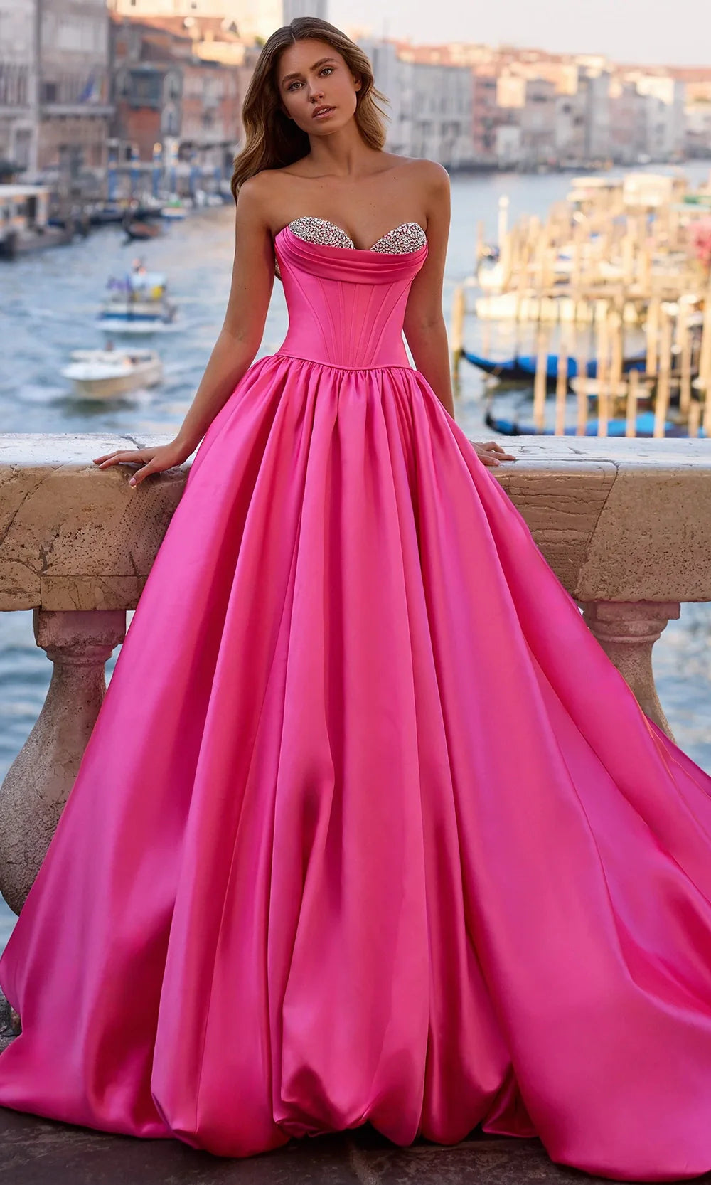 Sherri Hill 57551 - Beaded Bust Strapless Gown with Bubble Hem Prom Dresses