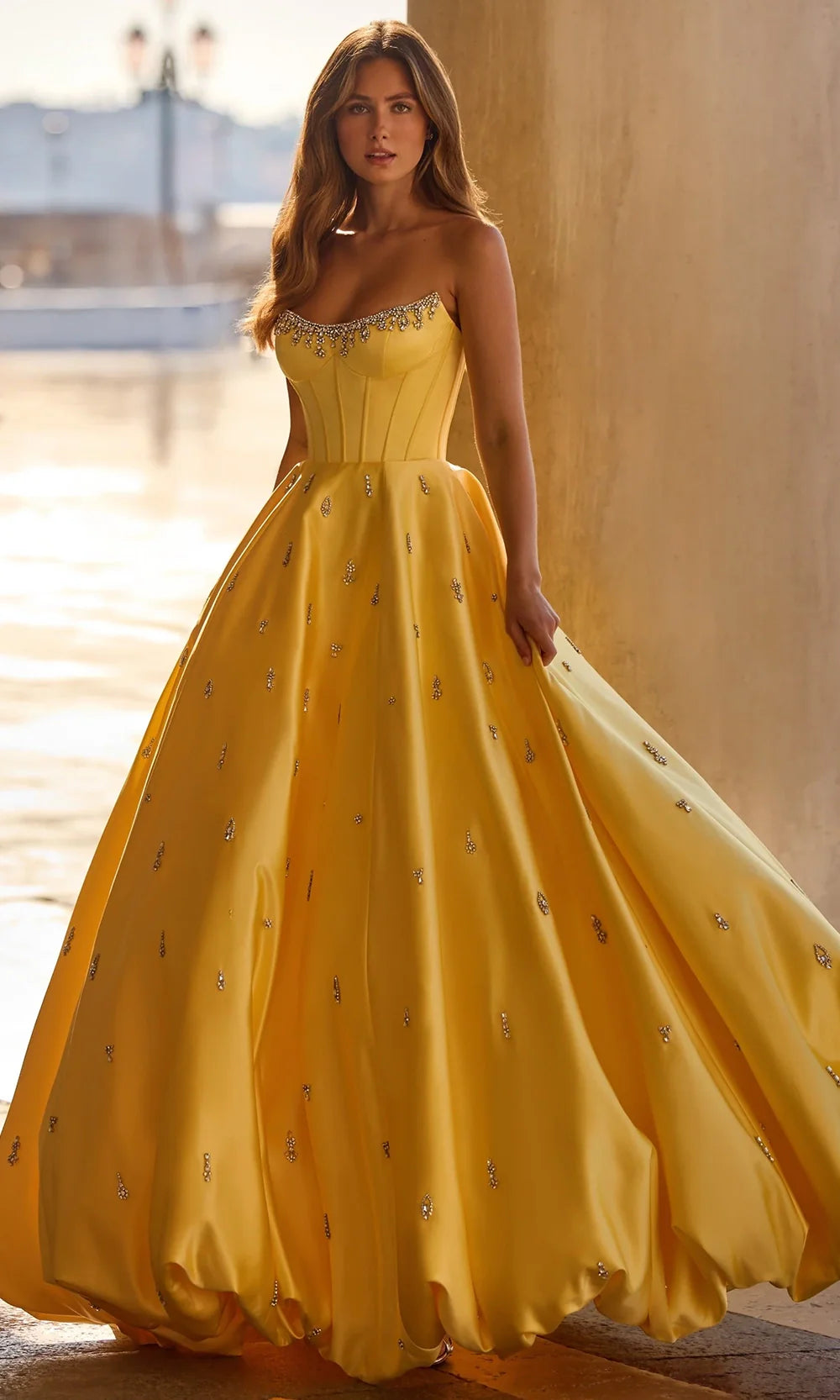 Sherri Hill 57575 - Scoop Neckline Rhinestone Ornate Ballgown Prom Dresses