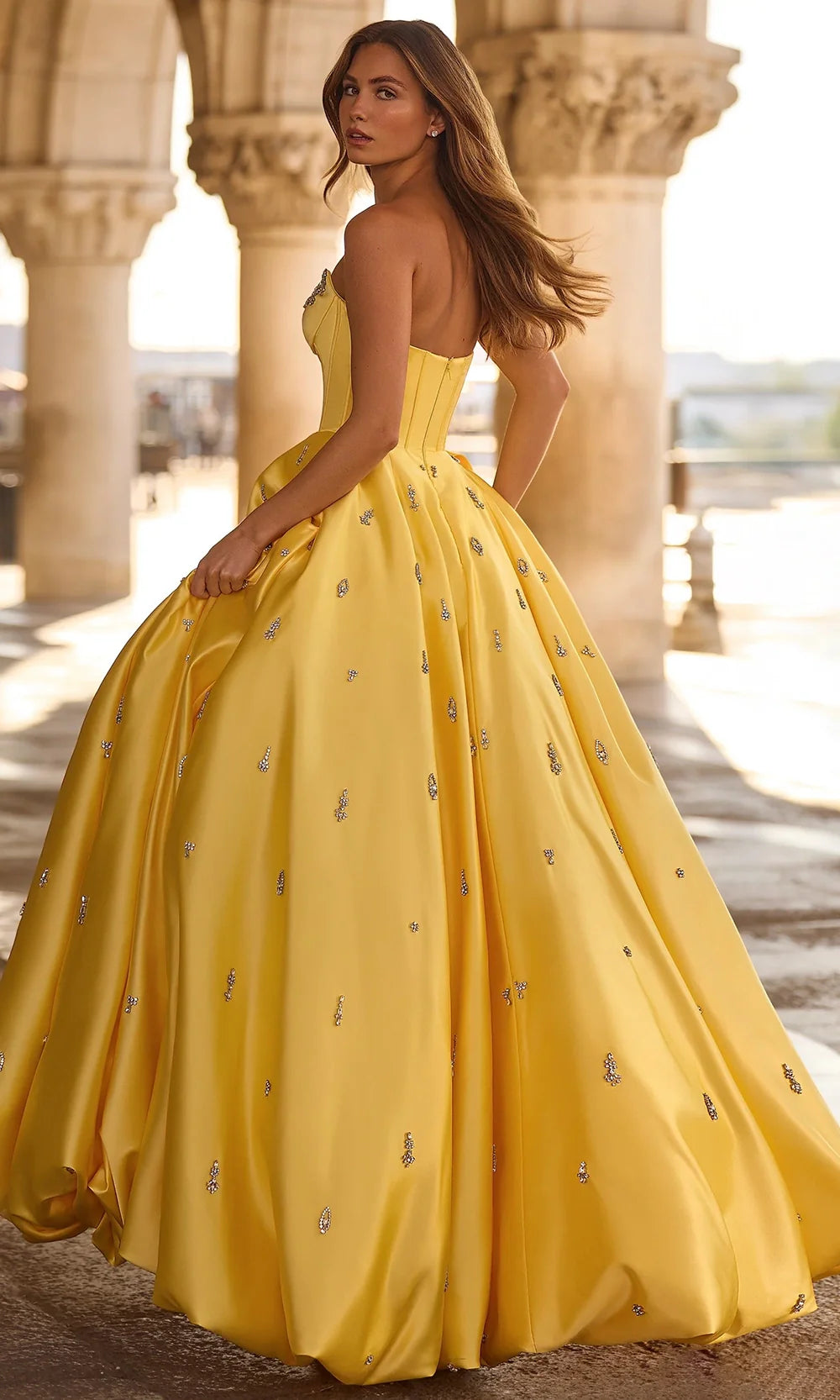 Sherri Hill 57575 - Scoop Neckline Rhinestone Ornate Ballgown Prom Dresses