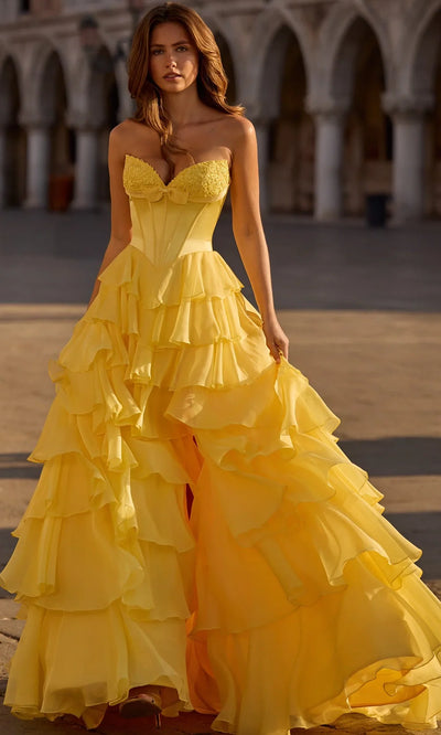 Sherri Hill 57586 - Sweetheart Lace Corset Ruffle Gown Ball Gowns