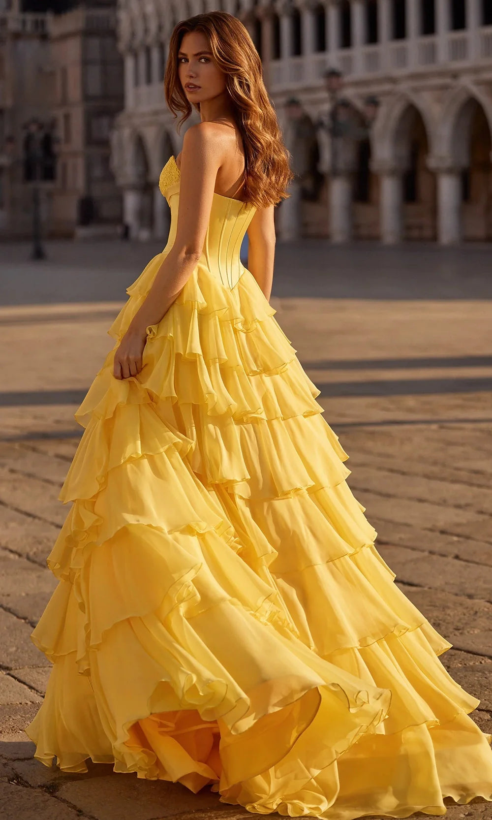 Sherri Hill 57586 - Sweetheart Lace Corset Ruffle Gown Ball Gowns