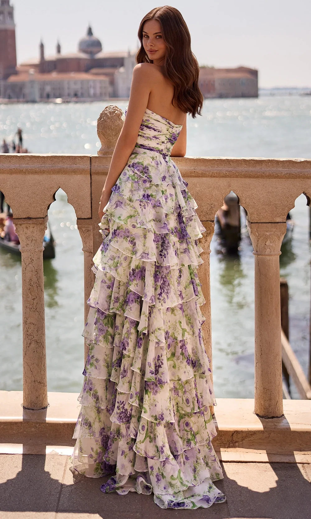 Sherri Hill 57613 - Floral Ruffle Layered A-Line Gown Prom Dresses