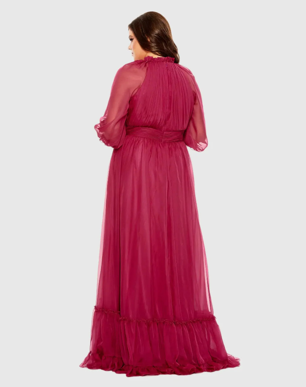 Mac Duggal 68426 - High Neck A-line Tiered Hem Gown