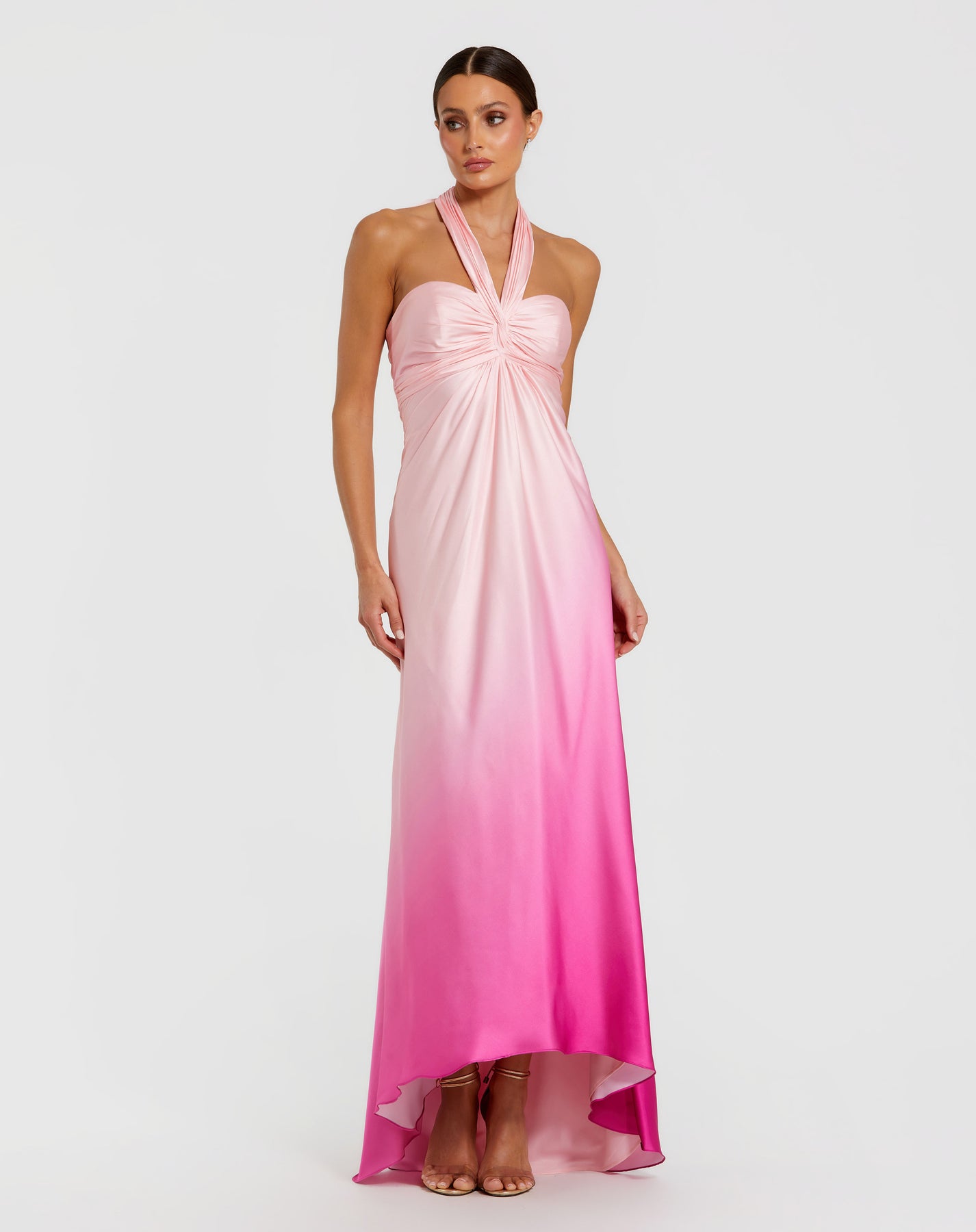 Mac Duggal 68501 - Empire Waist Tie Halter Ombre Dress