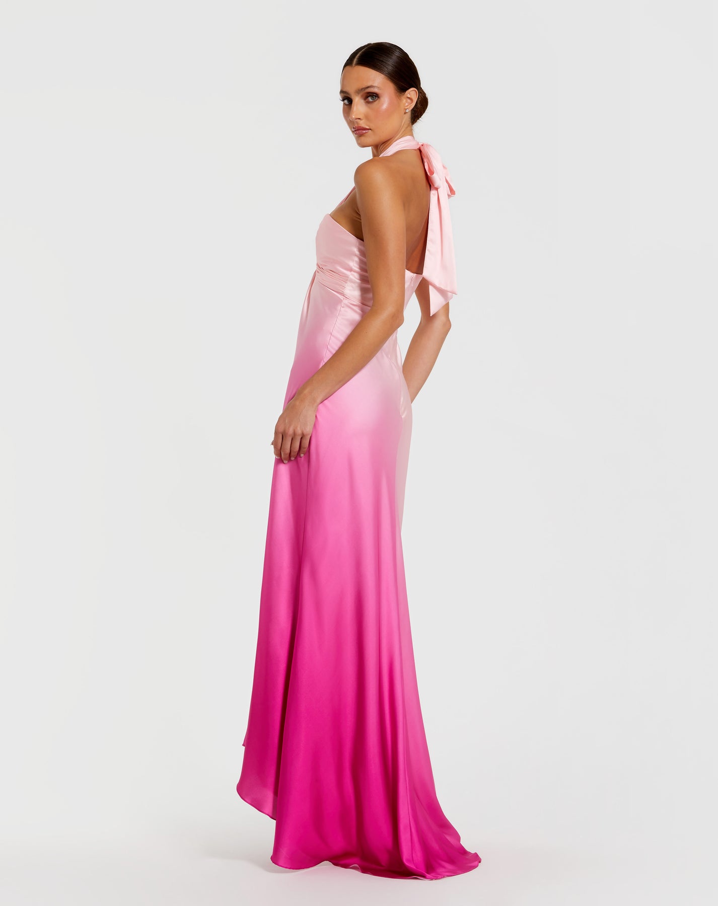 Mac Duggal 68501 - Empire Waist Tie Halter Ombre Dress
