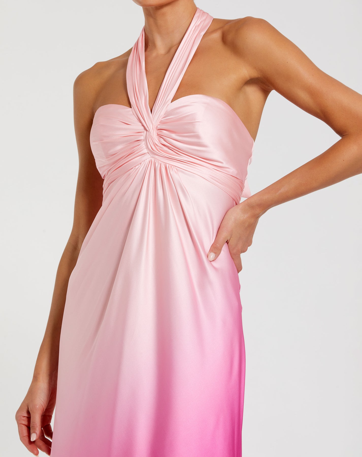 Mac Duggal 68501 - Empire Waist Tie Halter Ombre Dress