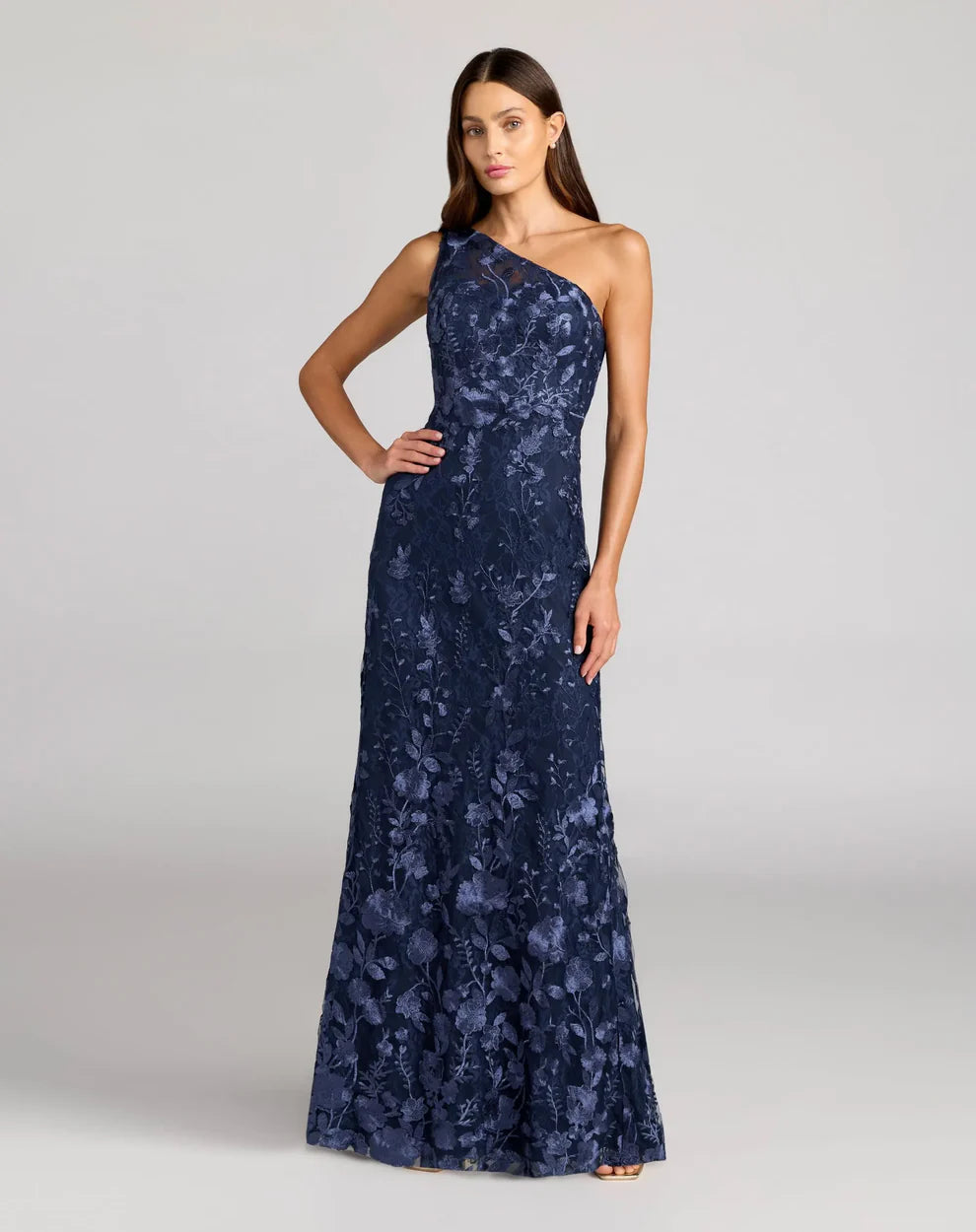 Mac Duggal 68606 - One Shoulder Floral Evening Gown