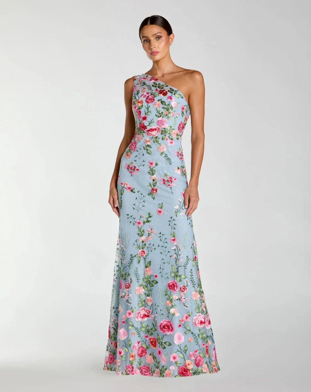 Mac Duggal 68606 - One Shoulder Floral Evening Gown