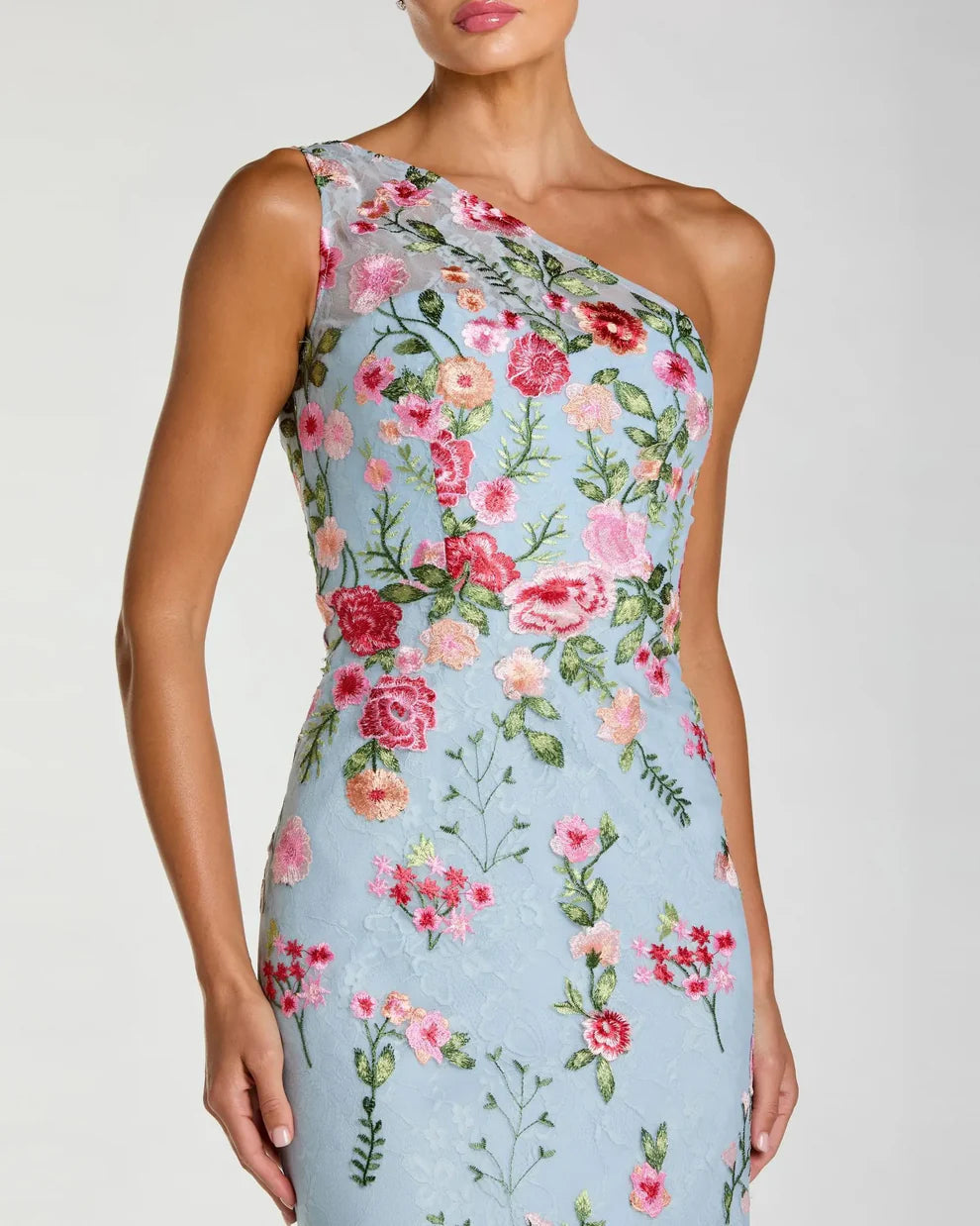 Mac Duggal 68606 - One Shoulder Floral Evening Gown