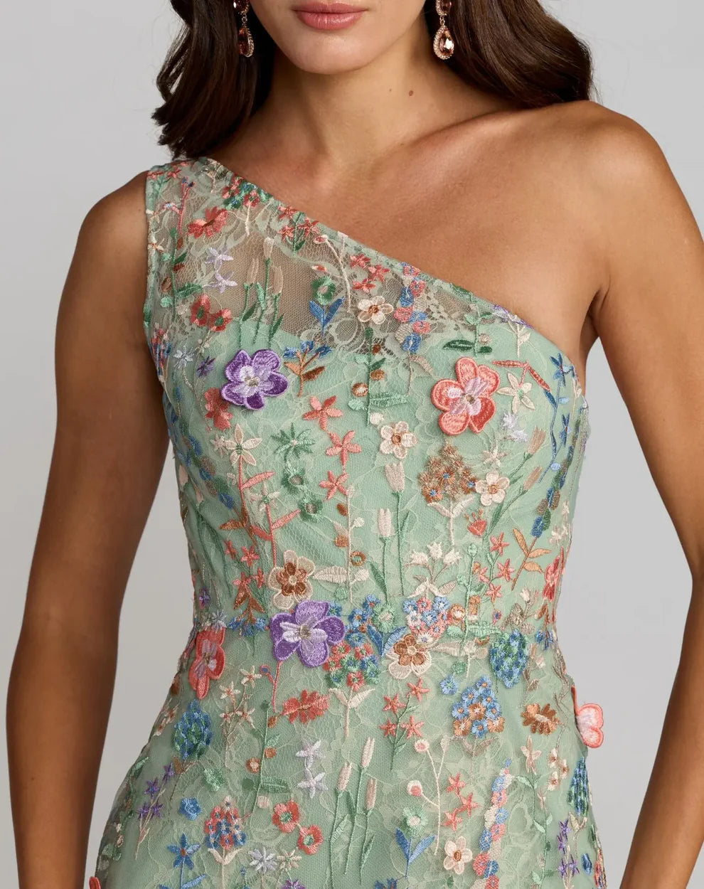 Mac Duggal 68606 - One Shoulder Floral Evening Gown
