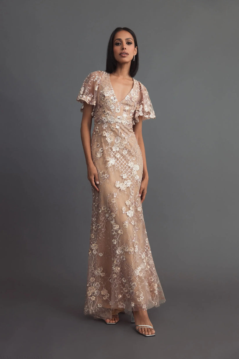 mac duggal all-over sequin floral embroidered maxi dress Mac Duggal All-Over Sequin Floral Embroidered Maxi Dress