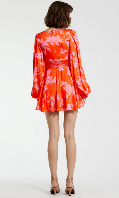 Mac Duggal 68772 - Blouson Sleeve Printed Cocktail Dress Special Occasion Dresses