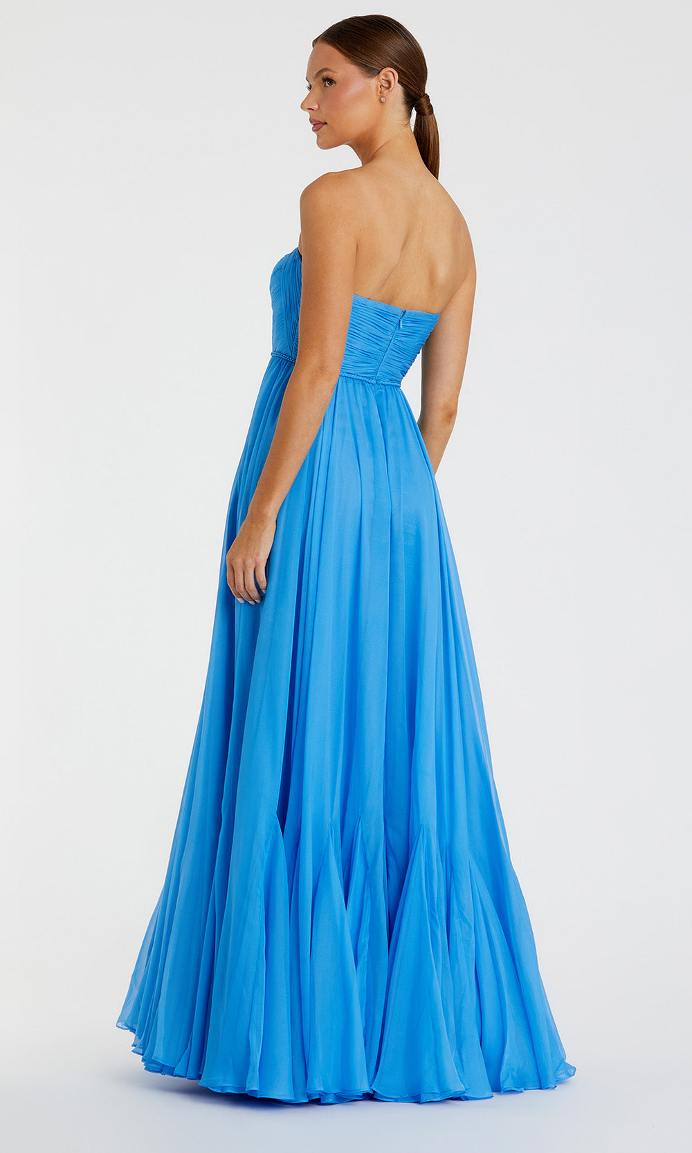 Mac Duggal 68847 - Braided Waist Strapless Flowy Gown Prom Dresses in Blue