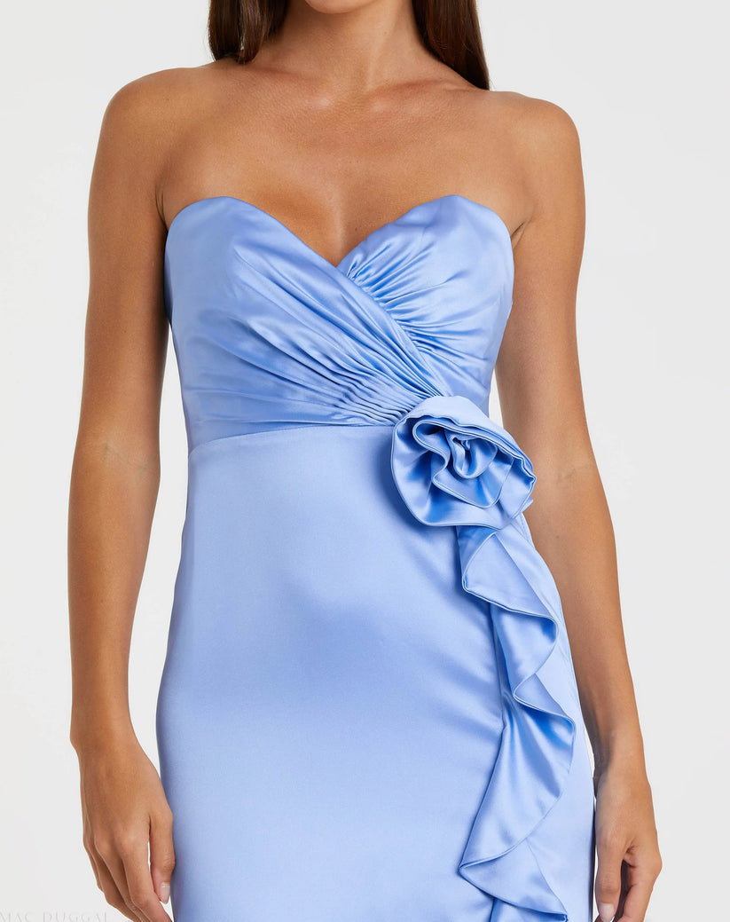 Ieena Duggal 68872 - Cascading Ruffle Sweetheart Long Dress Prom Dresses in Flower and Blue