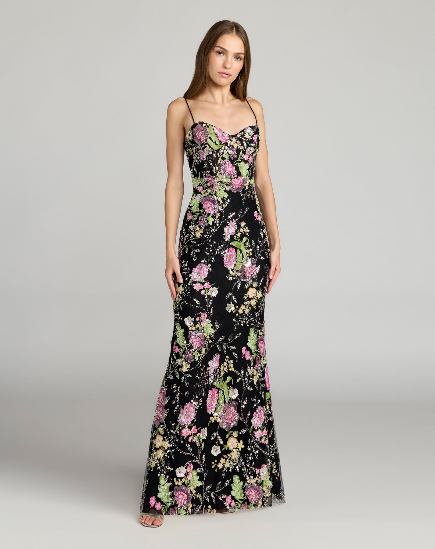 Mac Duggal 68891 - Spaghetti Strap Lace Sheath Dress