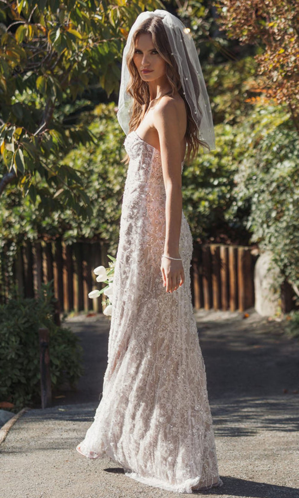 Mac Duggal 68893 - Strapless Evening Gown with Beaded Applique Prom Dresses in White and Neutral