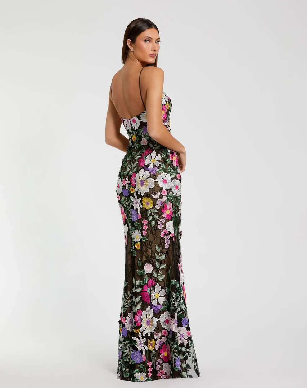Mac Duggal 68897 - Spaghetti Strap Floral Sheath Dress