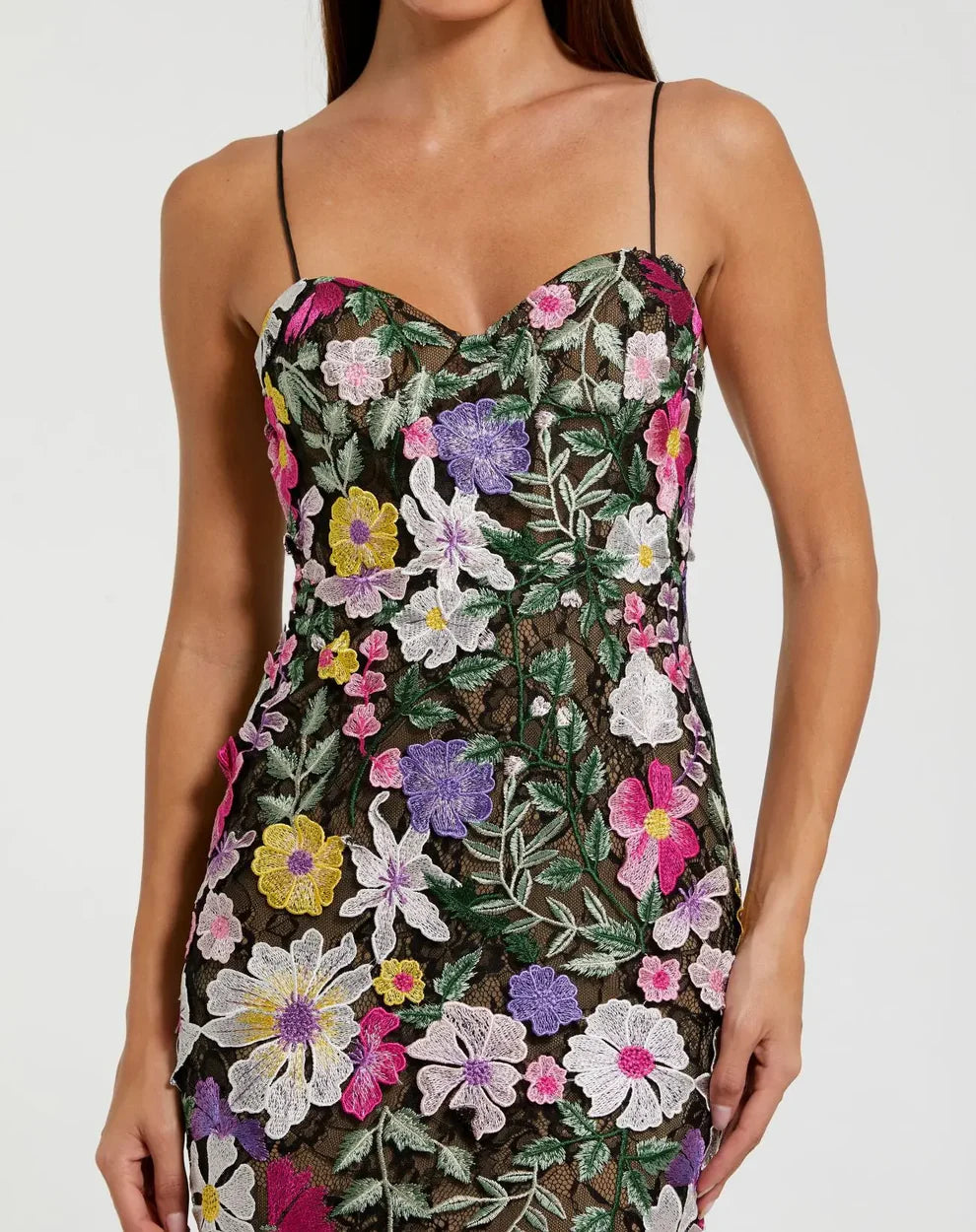 Mac Duggal 68897 - Spaghetti Strap Floral Sheath Dress