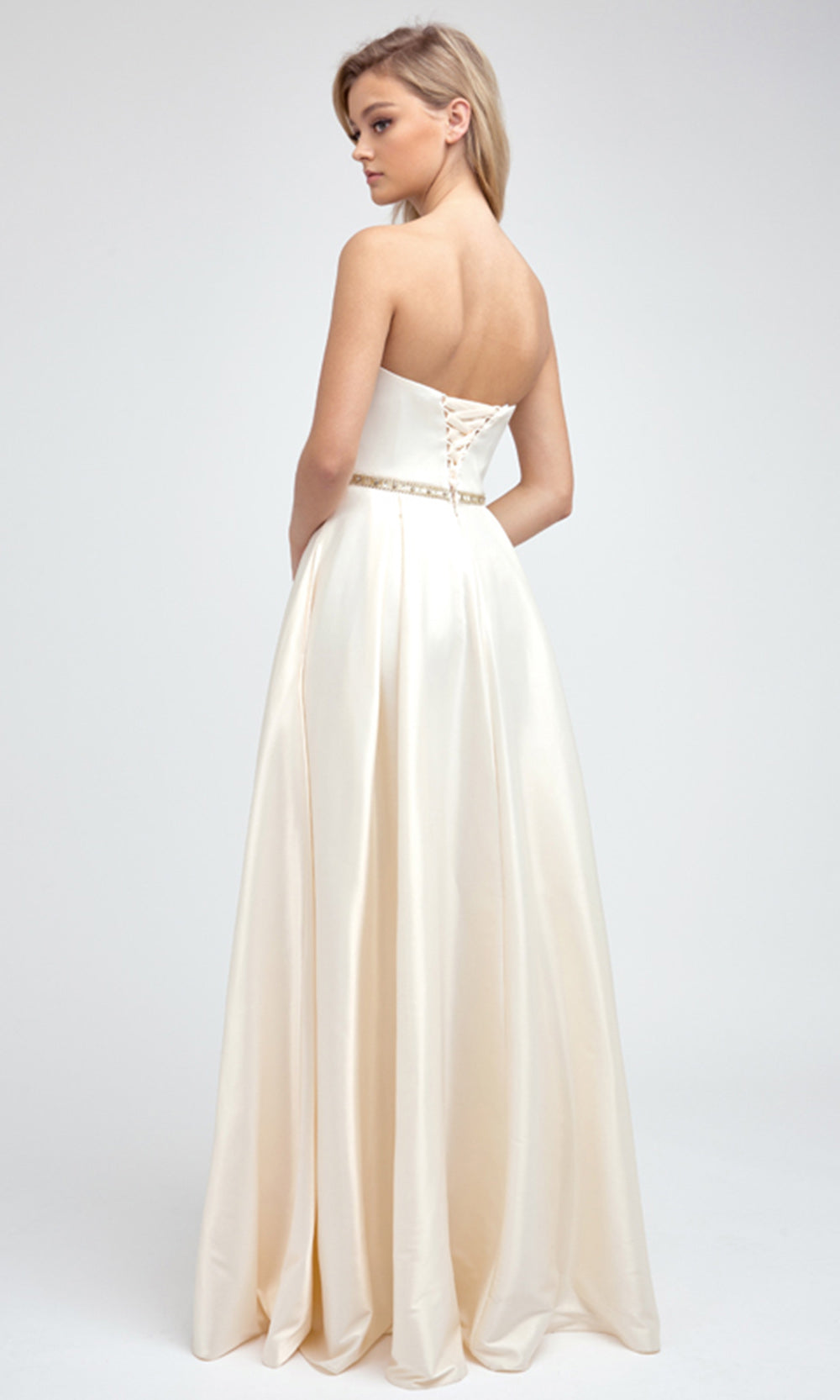 Juliet Dresses 688 - Sweetheart Neck Beaded Waist Gown Formal Gowns