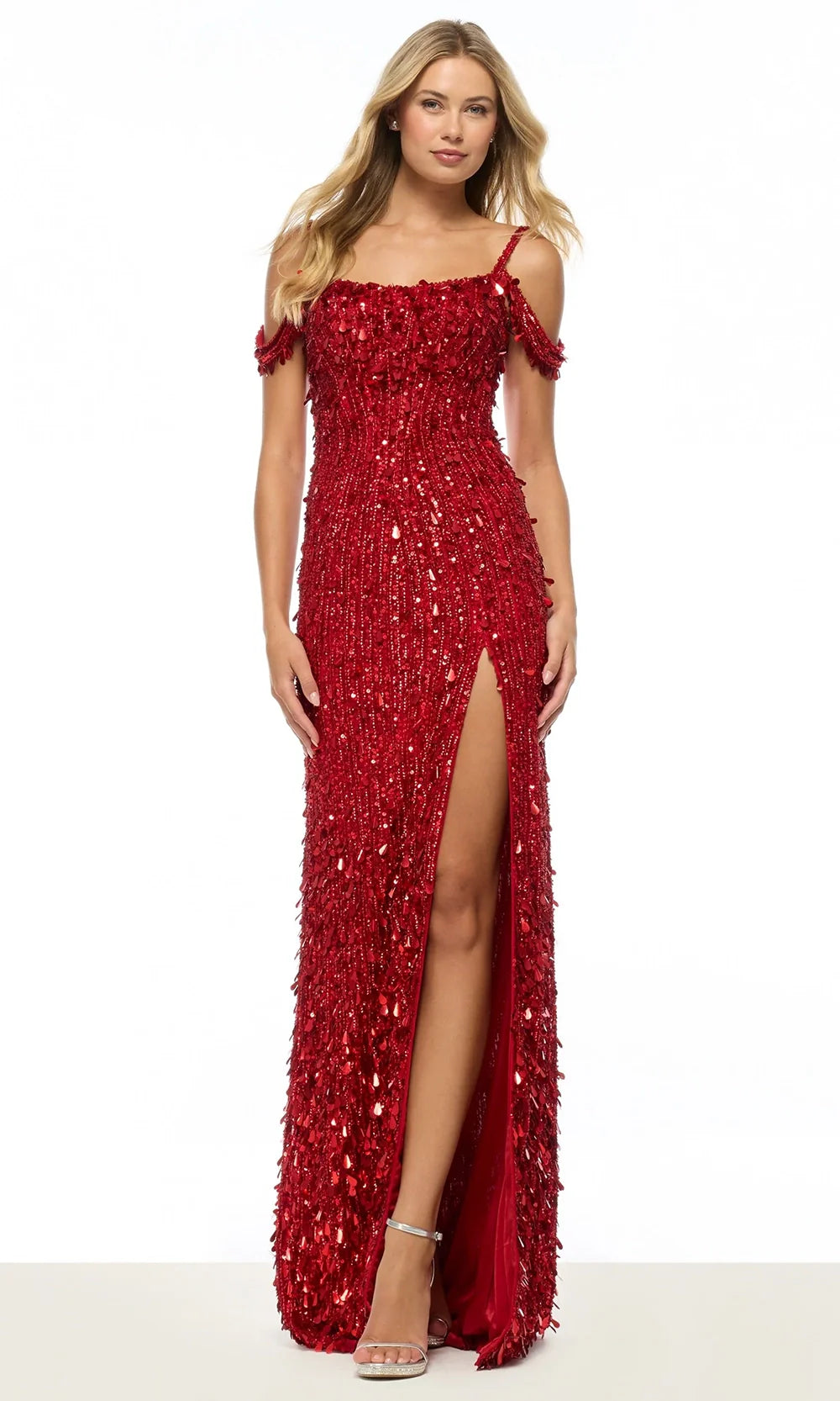 Sherri Hill 57608 - Scoop Sequin Embellished Fitted Gown Prom Dresses