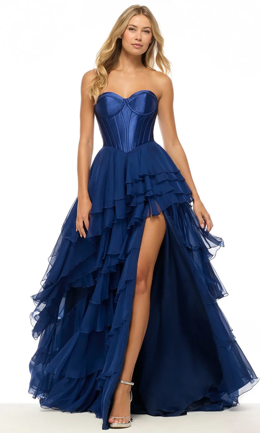 Sherri Hill 57653 - Corset Bodice Ruffle Evening Dress Prom Dresses