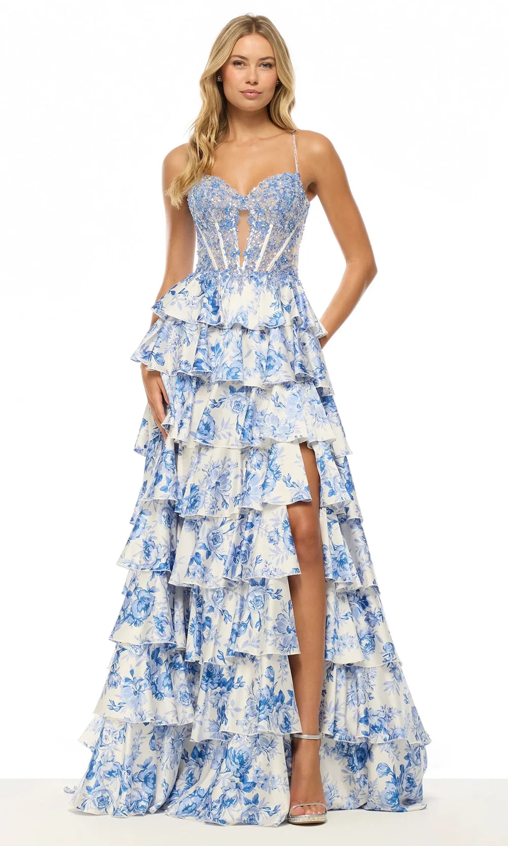 Sherri Hill 57662 - Embellished Corset Floral Sleeveless Gown Prom Dresses