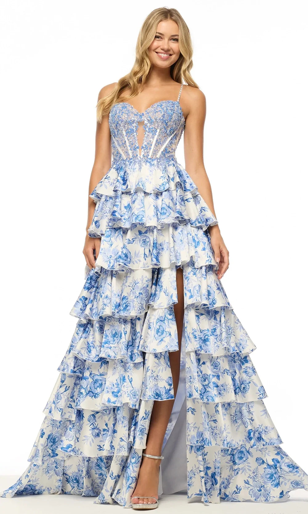 Sherri Hill 57662 - Embellished Corset Floral Sleeveless Gown Prom Dresses