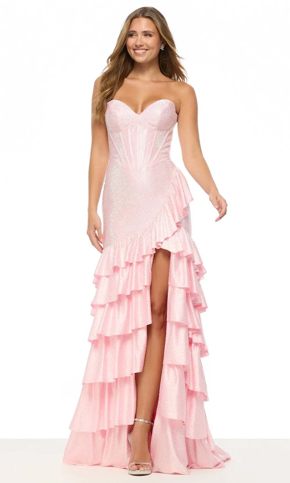 Sherri Hill 57695 - Sweetheart Neck Ruffled Slit Gown Prom Dresses