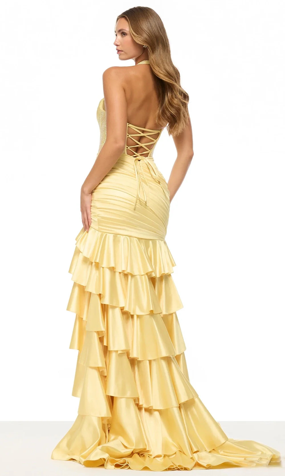 Sherri Hill 57702 - Beaded Halter Ruffle Evening Dress Prom Dresses