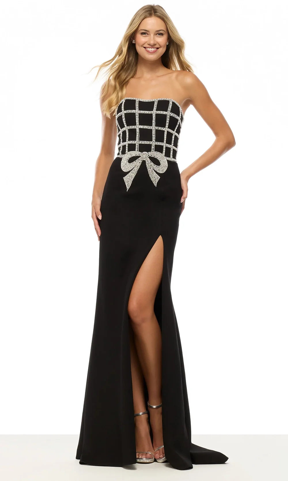 Sherri Hill 57732 - Semi-Sweetheart Beaded Bow Long Gown Prom Dresses
