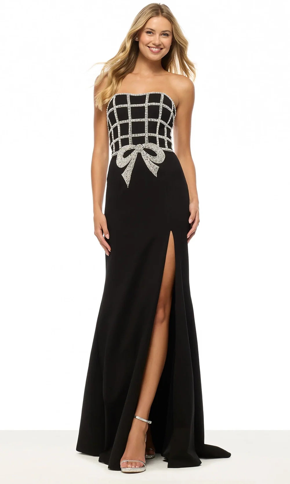 Sherri Hill 57732 - Semi-Sweetheart Beaded Bow Long Gown Prom Dresses
