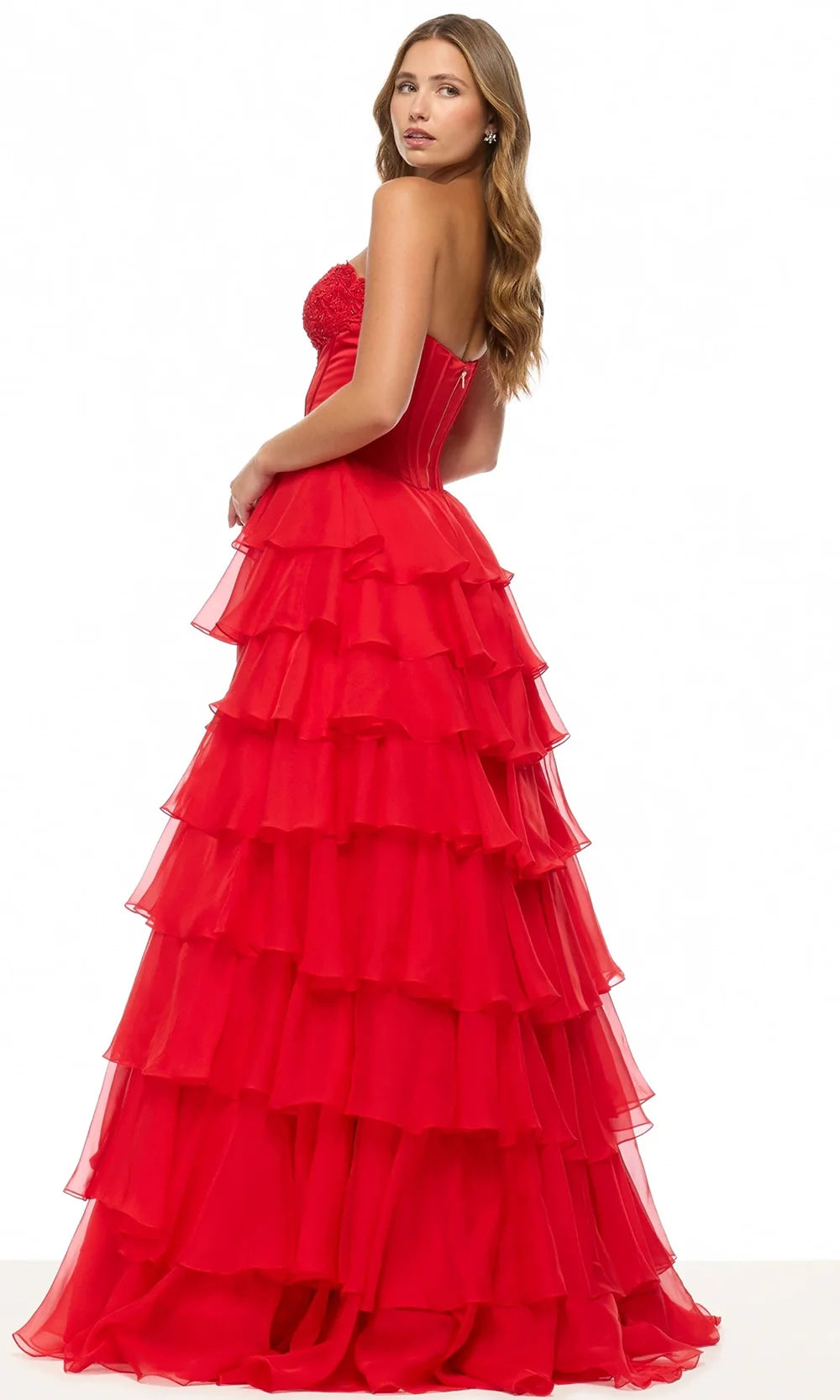 Sherri Hill 57714 - Ruffle Layered Strapless Prom Gown Prom Dresses