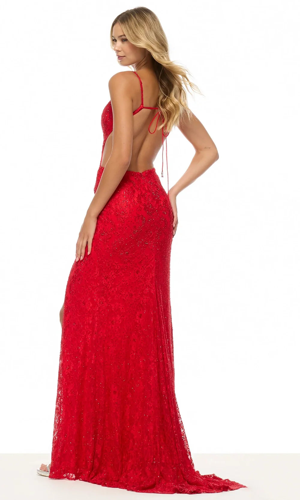 Sherri Hill 57744 - Beaded Lace Tie Open Back Dress Prom Dresses