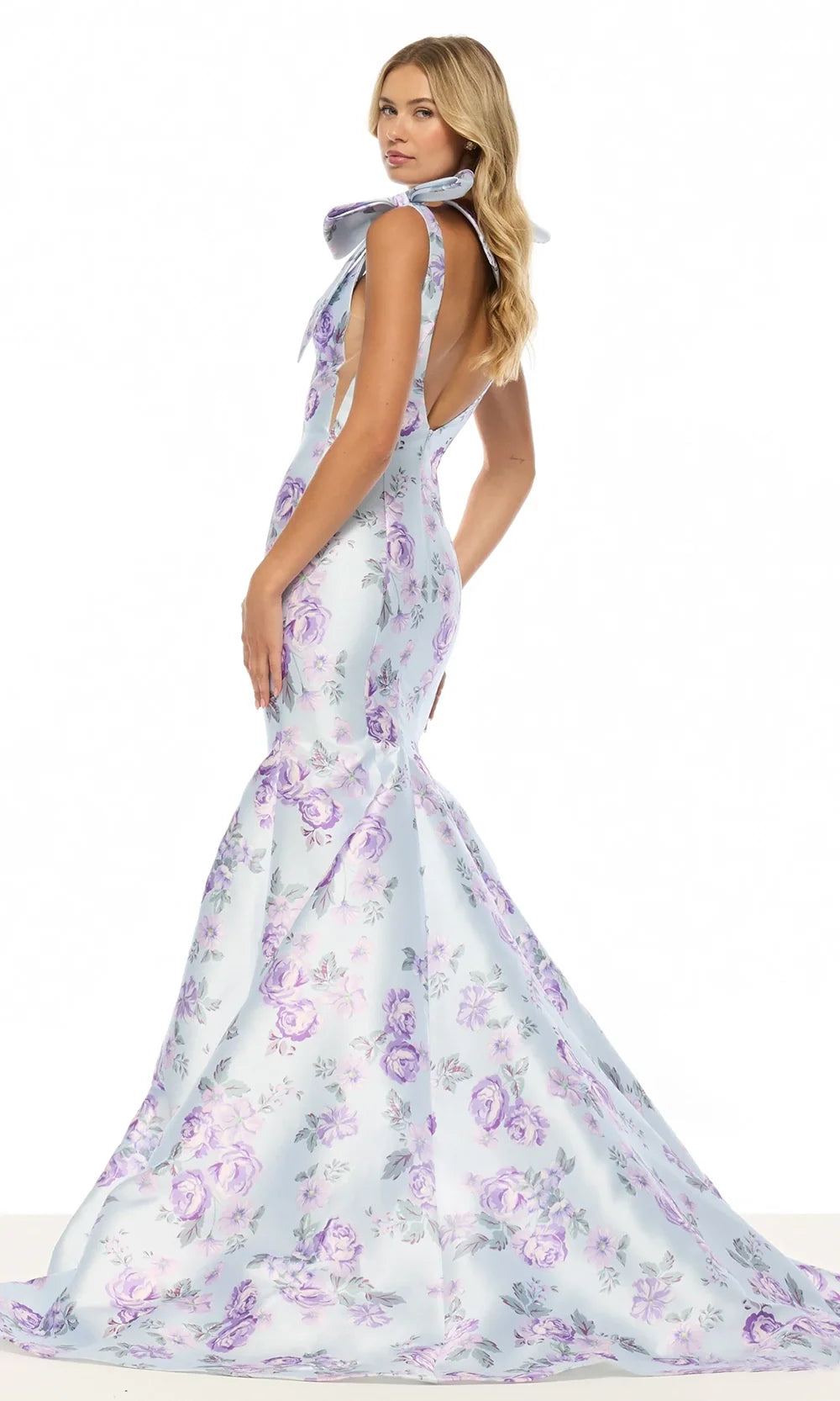 Sherri Hill 57854 - V-Neckline Empire Waist Floral Gown Prom Dresses