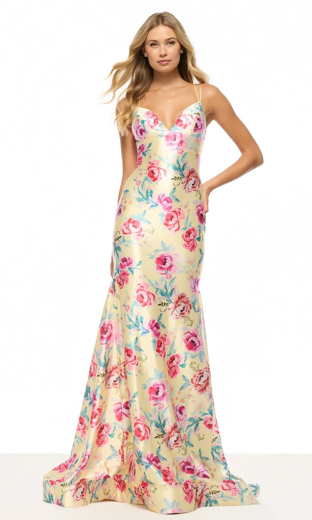 Sherri Hill 57859 - Lace-Up Back Floral Evening Gown Prom Dresses