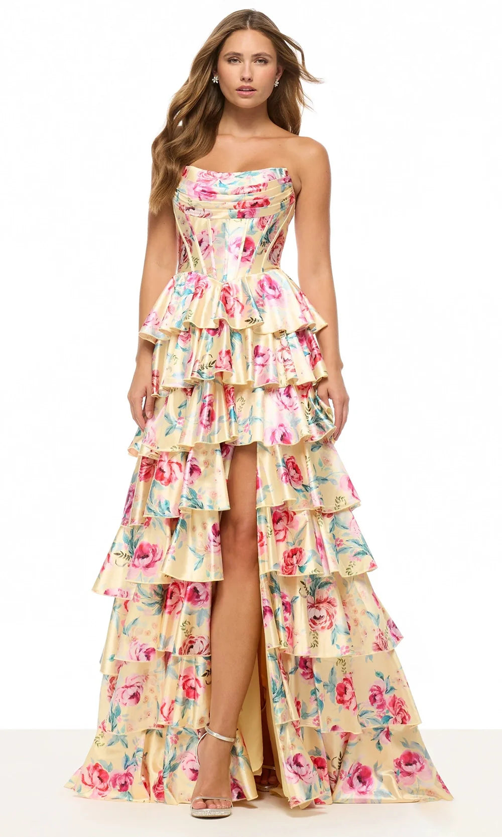 Sherri Hill 57875 - Ruffled A-Line Skirt Satin Gown Prom Dresses