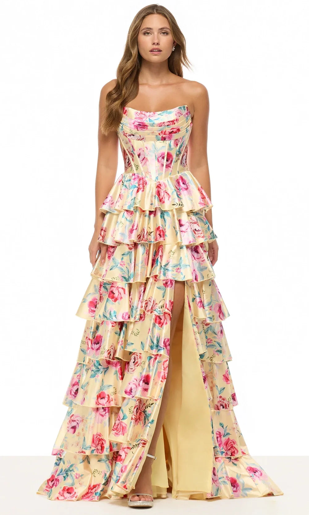 Sherri Hill 57875 - Ruffled A-Line Skirt Satin Gown Prom Dresses