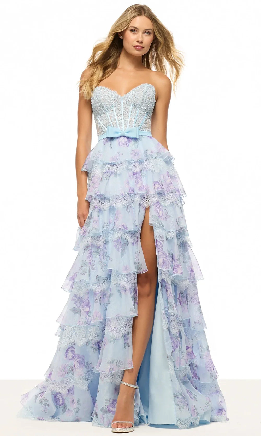 Sherri Hill 57908 - Embroidered Top A-Line Ruffle Gown Prom Dresses