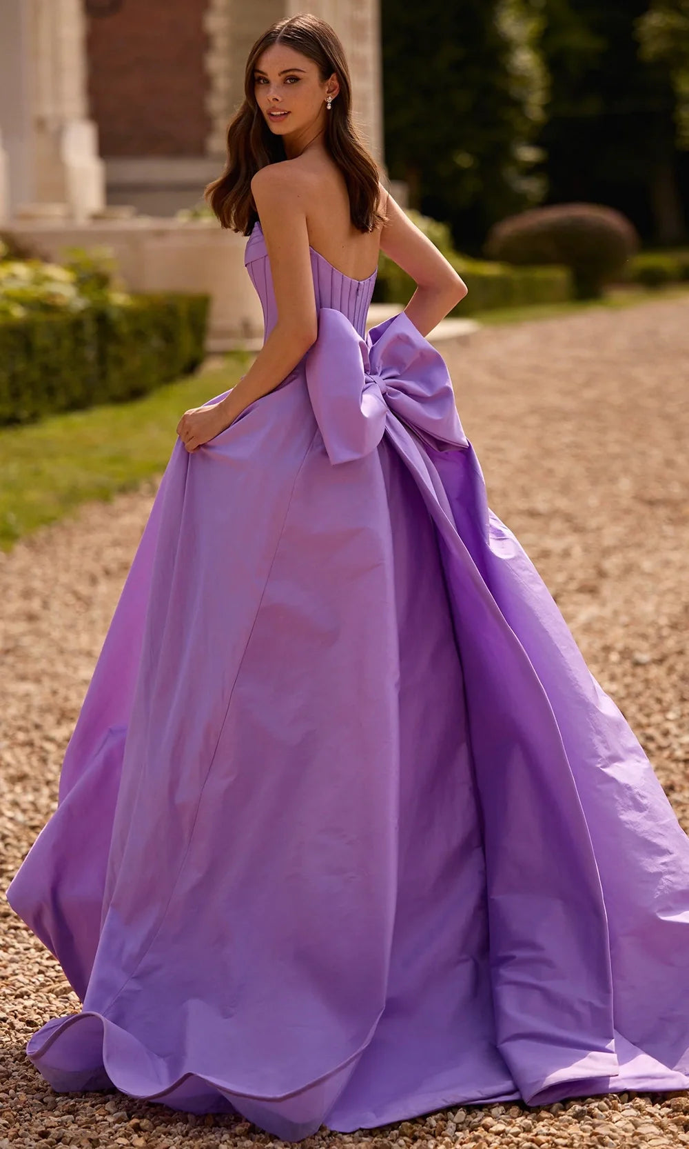 Sherri Hill 57629 - Straight Neckline Oversized Bow Ballgown Prom Dresses
