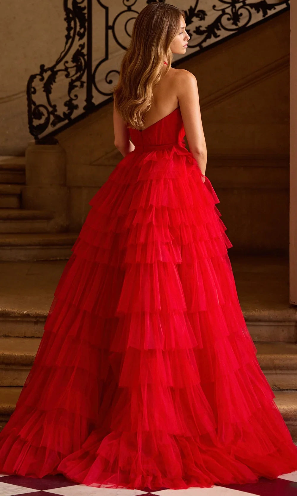 Sherri Hill 57630 - Plunging Halter Ballgown with Ruffles Prom Dresses