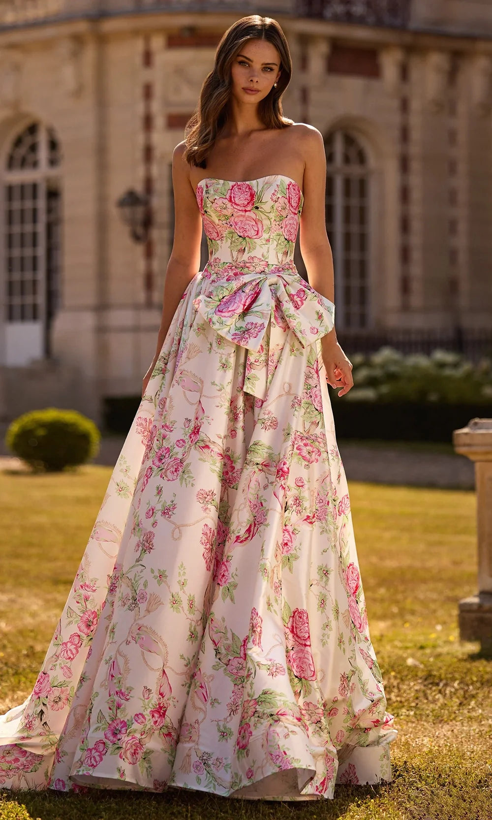 Sherri Hill 57667 - Printed Strapless Full Skirt Gown Prom Dresses