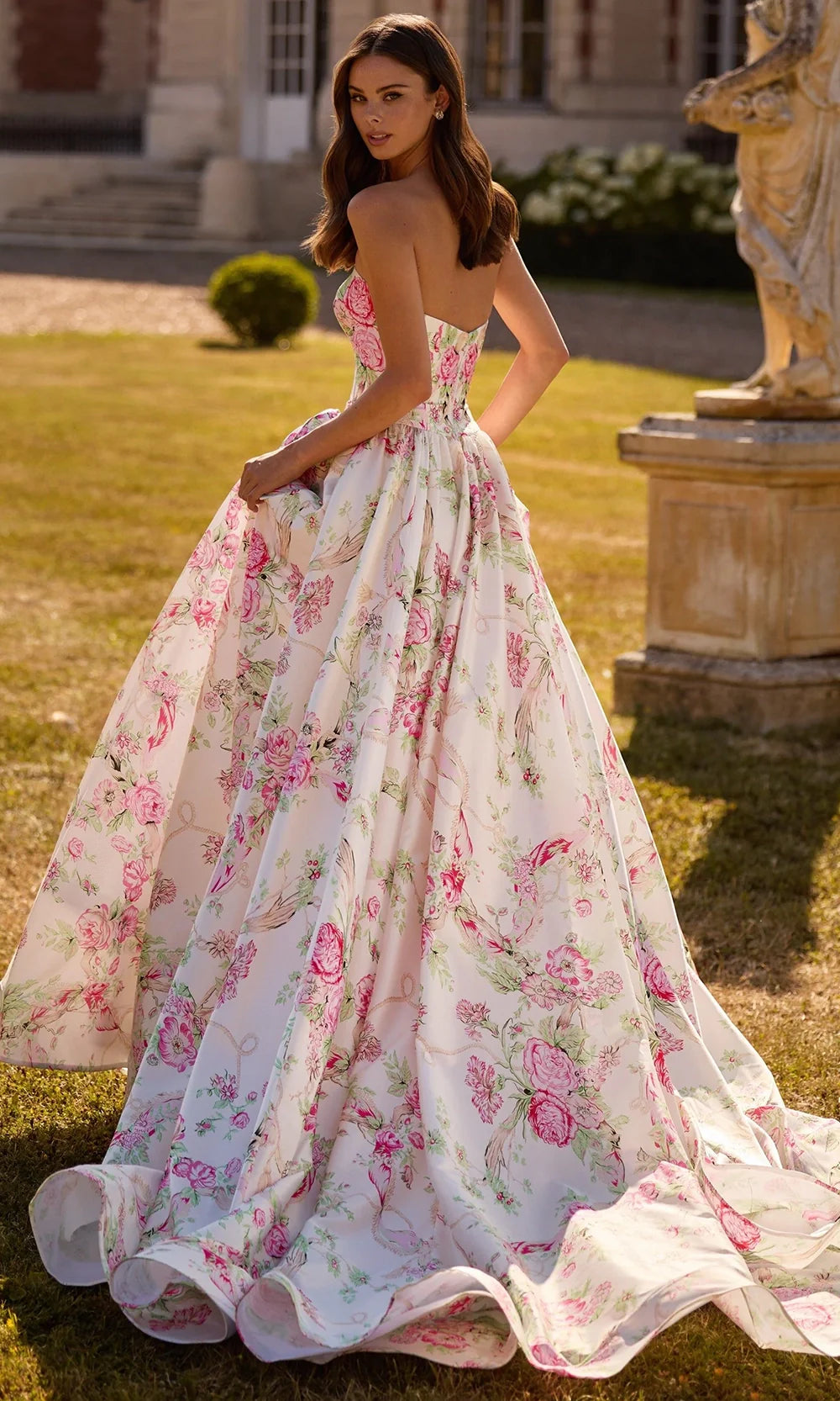 Sherri Hill 57667 - Printed Strapless Full Skirt Gown Prom Dresses